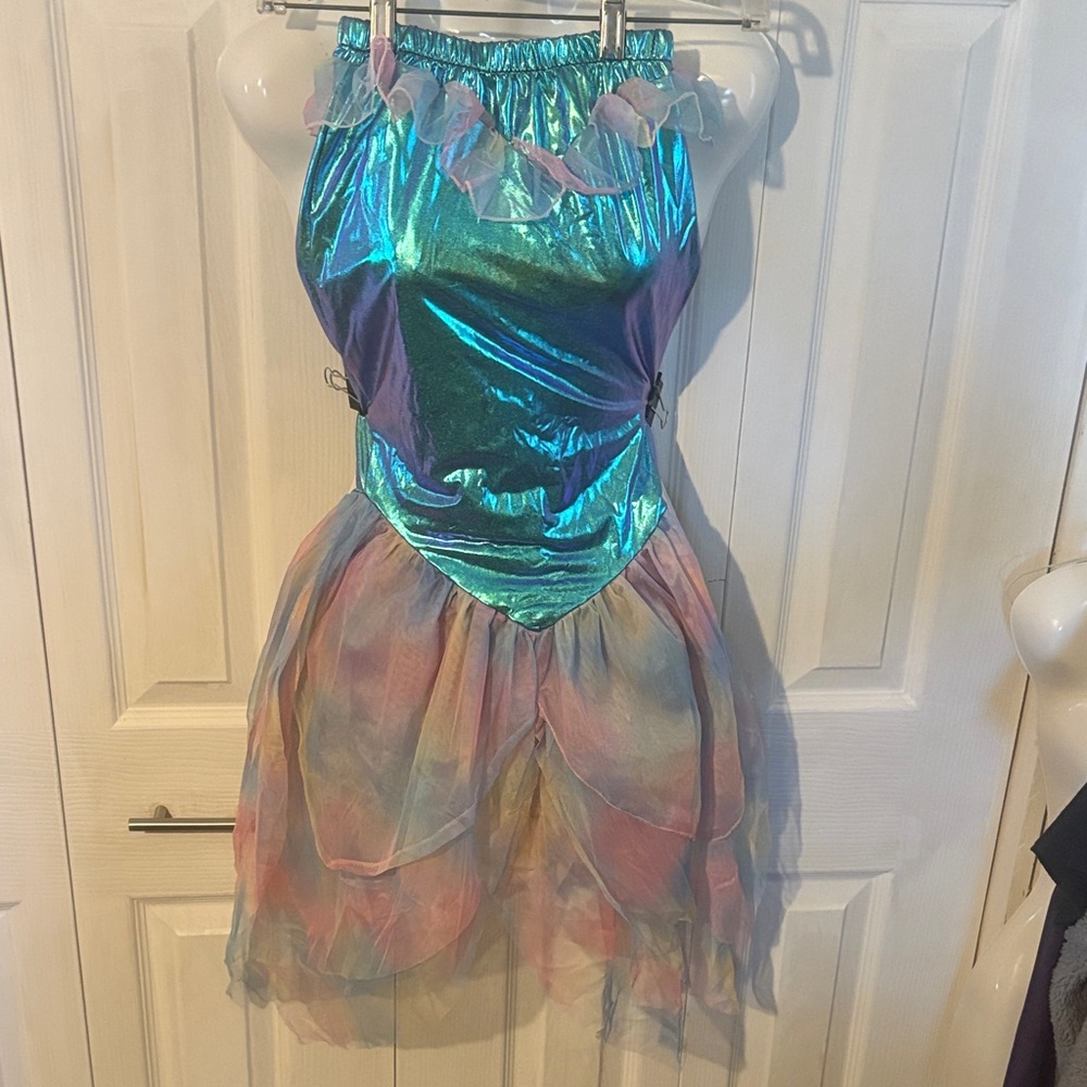 Girls Shimmer Mermaid Costume Dress in Teal and Pastel